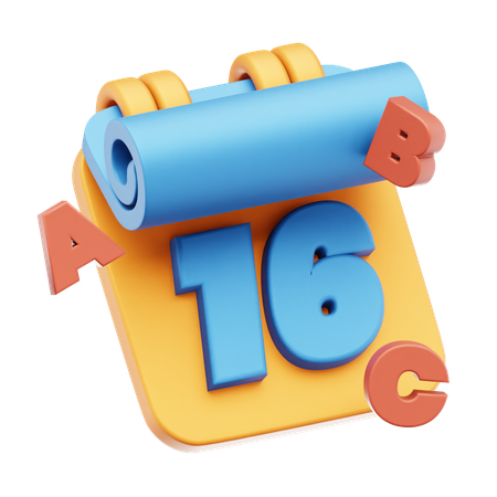 Date 16  3D Icon