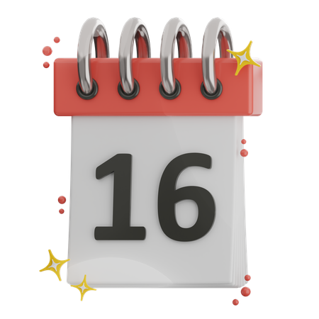 Date 16  3D Icon