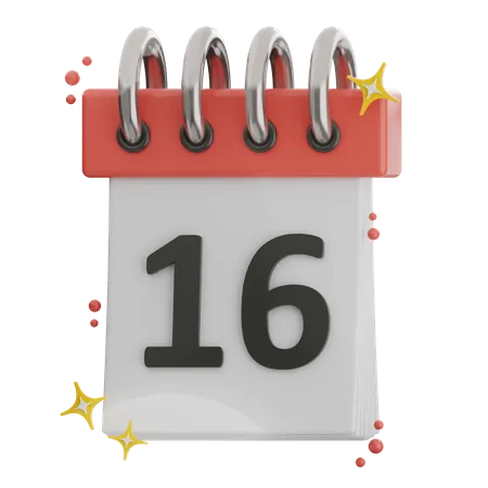 Date 16  3D Icon