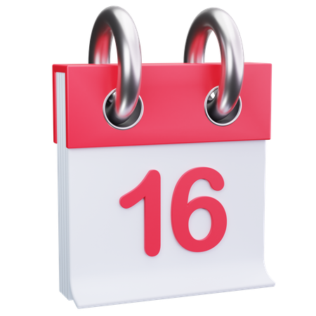 Date 16  3D Icon