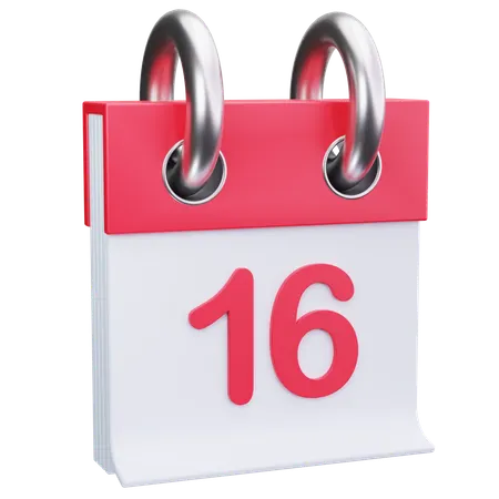 Date 16  3D Icon