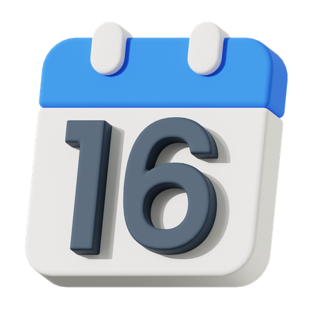 Date 16  3D Icon