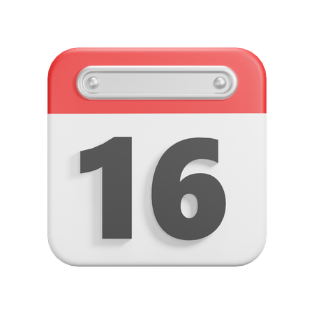 Date 16  3D Icon