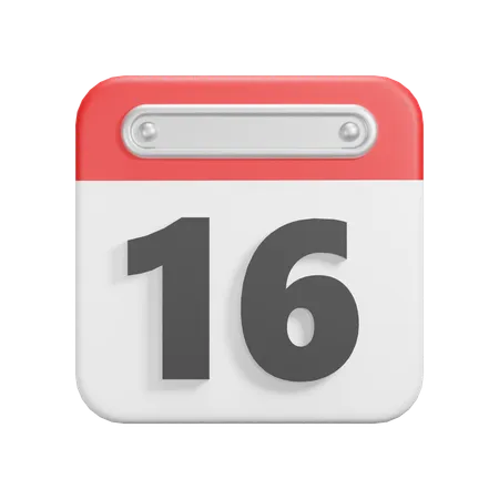 Date 16  3D Icon