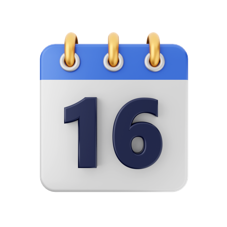 Date 16  3D Icon