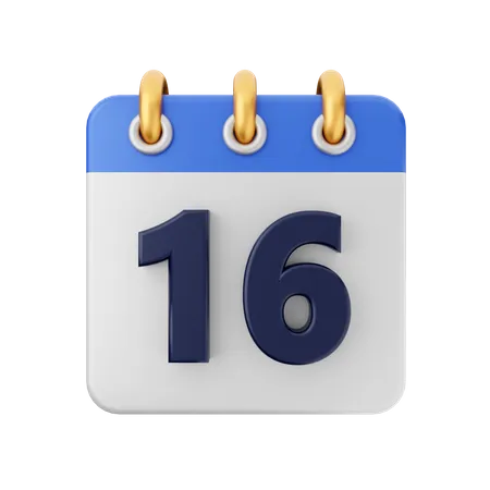 Date 16  3D Icon