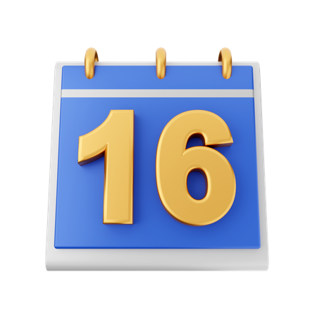 Date 16  3D Icon