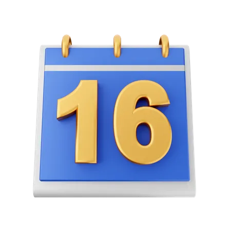 Date 16  3D Icon