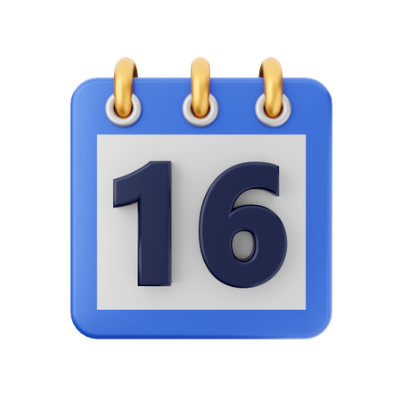 Date 16  3D Icon