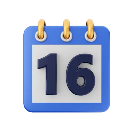 Date 16  3D Icon