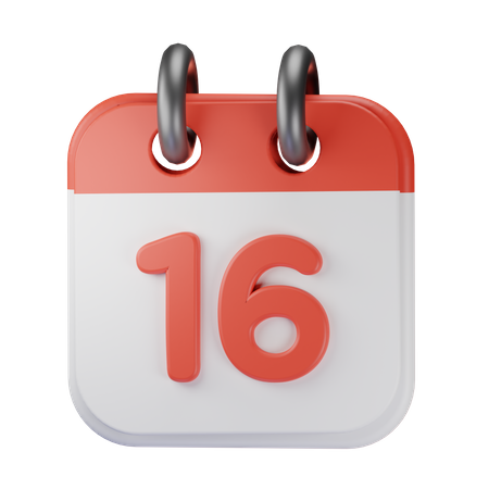 Date 16  3D Icon