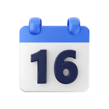 Date 16  3D Icon