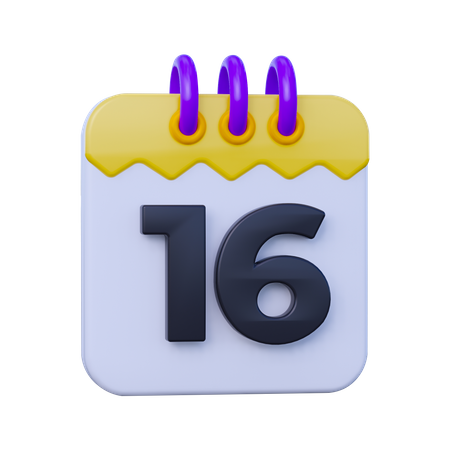 Date 16  3D Icon