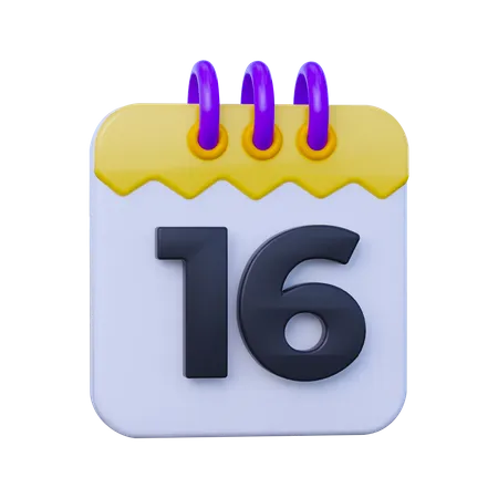 Date 16  3D Icon