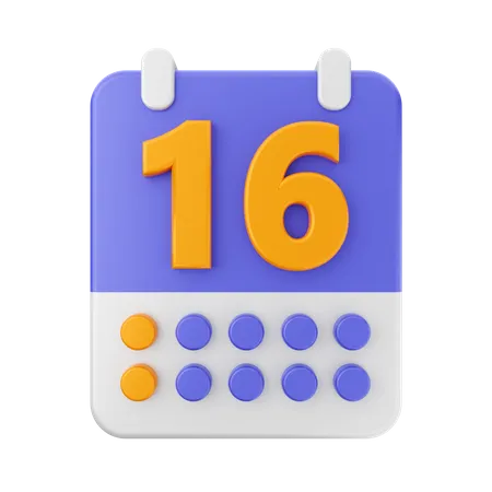 Date 16  3D Icon