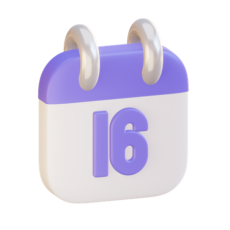 Date 16  3D Icon