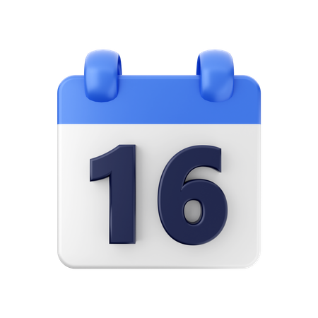 Date 16  3D Icon