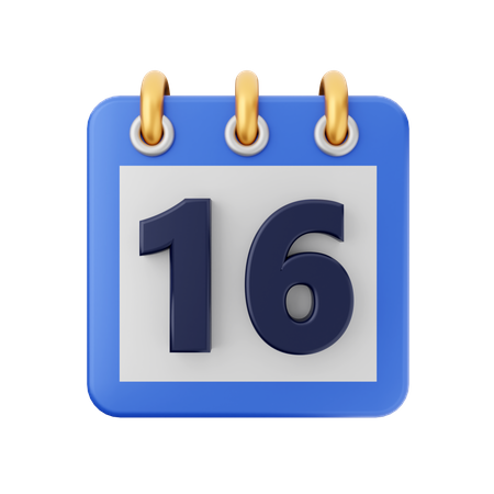 Date 16 3D Icon