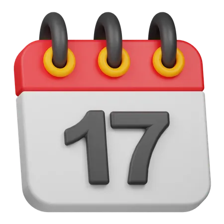 Date 17  3D Icon