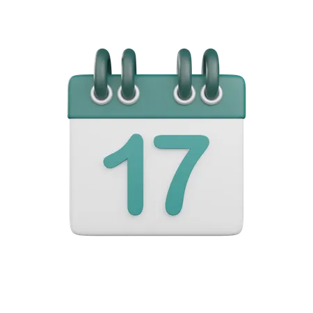 Date 17  3D Icon