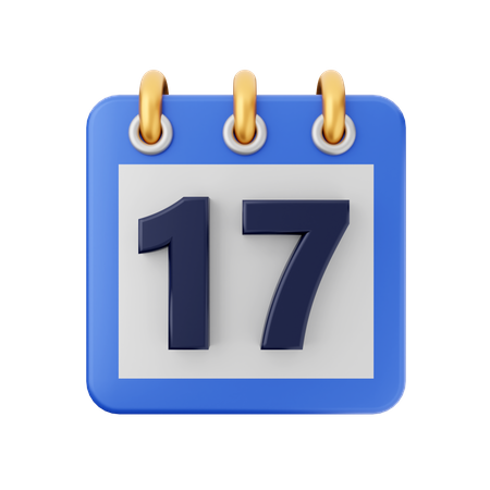 Date 17  3D Icon