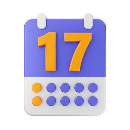 Date 17  3D Icon