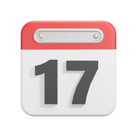 Date 17  3D Icon