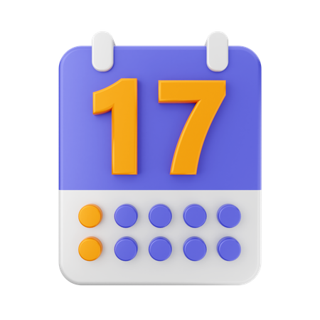 Date 17 3D Icon