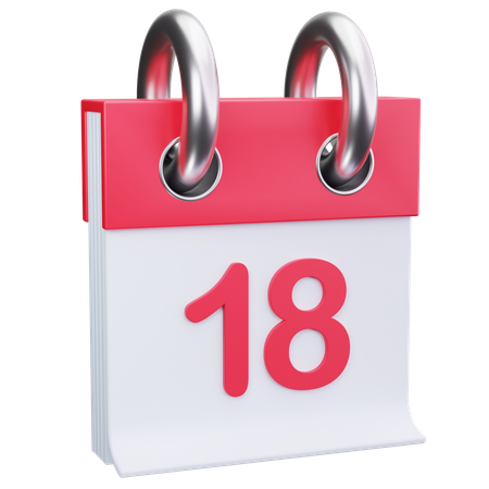 Date 18  3D Icon