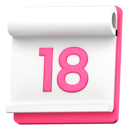 Date 18  3D Icon