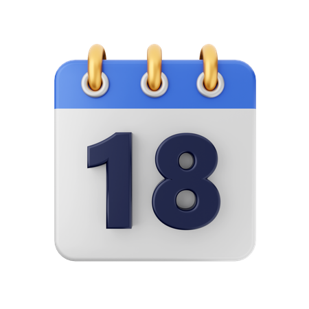 Date 18  3D Icon