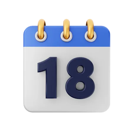 Date 18  3D Icon