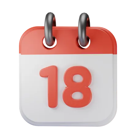 Date 18  3D Icon