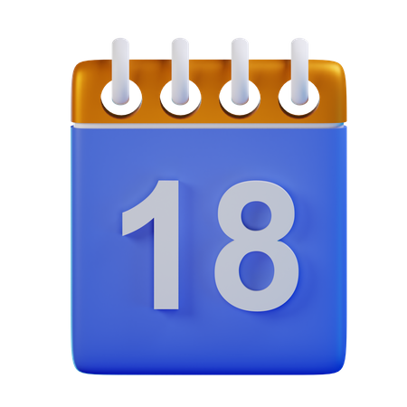 Date 18  3D Icon