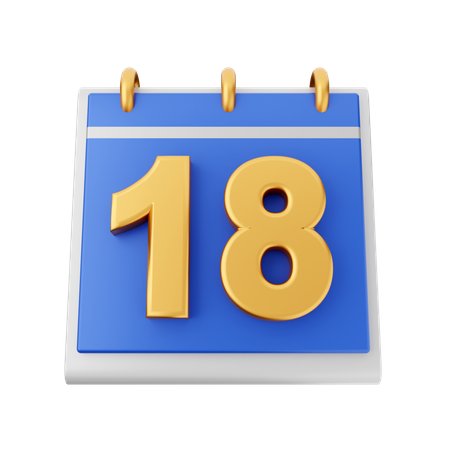 Date 18  3D Icon