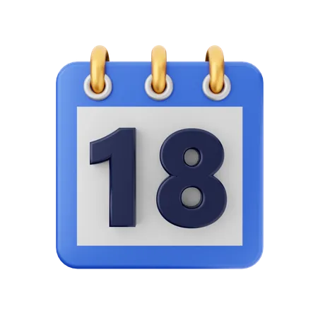 Date 18  3D Icon