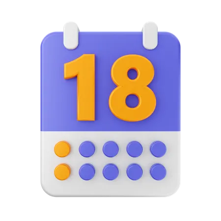 Date 18  3D Icon