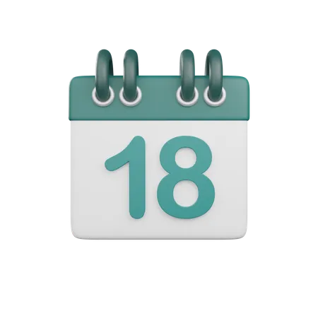 Date 18  3D Icon