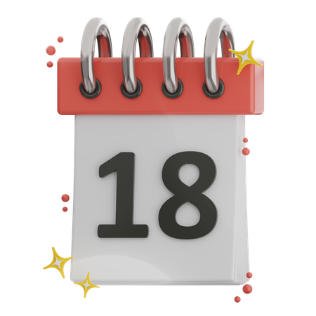 Date 18  3D Icon