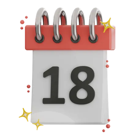 Date 18  3D Icon
