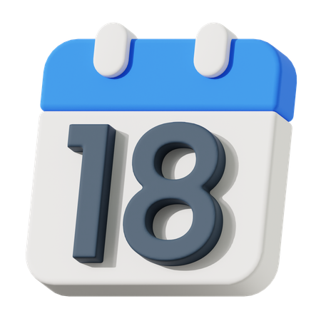 Date 18  3D Icon