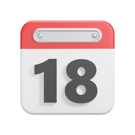 Date 18  3D Icon