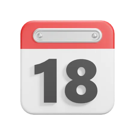 Date 18  3D Icon