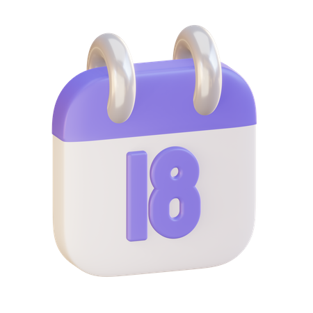 Date 18  3D Icon