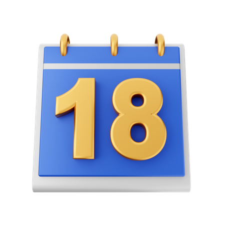 Date 18 3D Icon