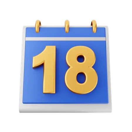 Date 18  3D Icon