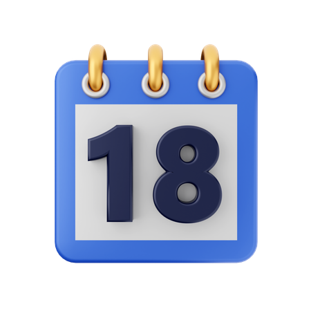 Date 18 3D Icon