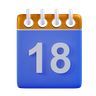 calendar date 18 3d logo