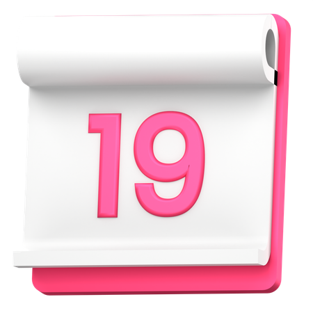 Date 19  3D Icon