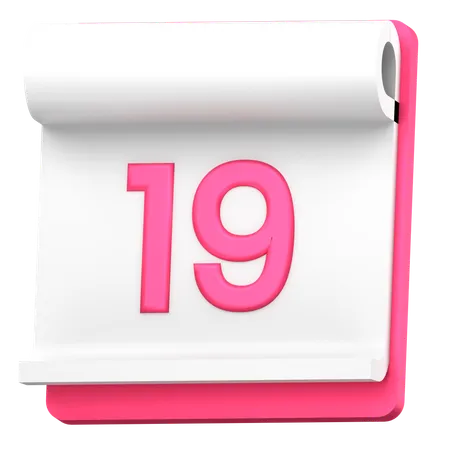 Date 19  3D Icon